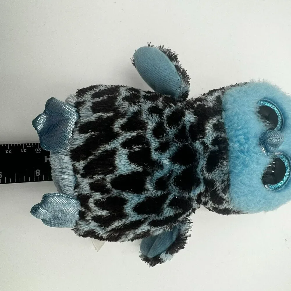 TY Beanie Boos Yago Blue & Black Owl 6” Plush Retired Fall Bird‎ big eyes